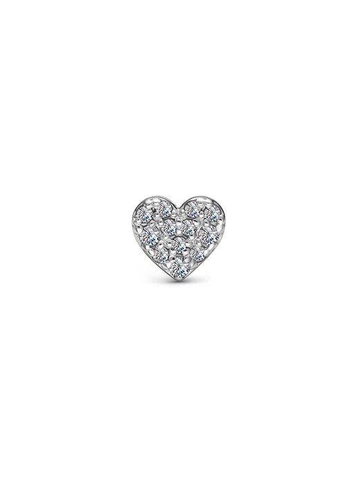 Vesna jewelry Лабрет в ухо сердце золото 585 фианиты, золотой, фото 3