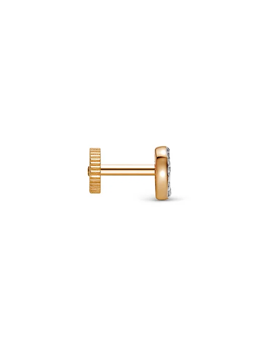 Vesna jewelry Лабрет в ухо сердце золото 585 фианиты, золотой, фото 7