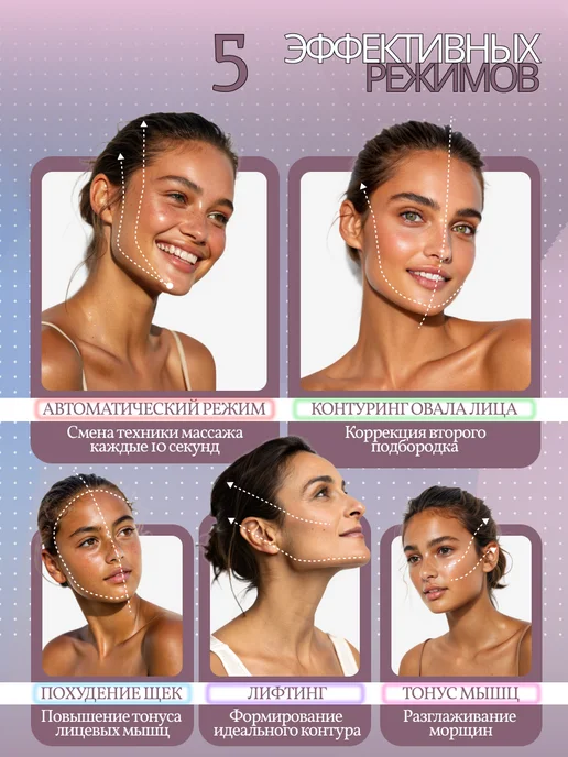 ElleLift Массажер для лица микротоковый лифтинг бандаж, розовый, фото 2