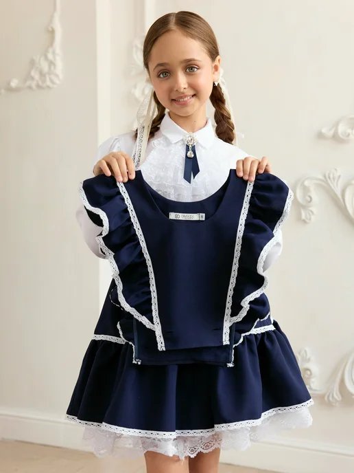 DIM KIDS Сарафан школьная форма для девочек 1 класс, вариант, фото 4