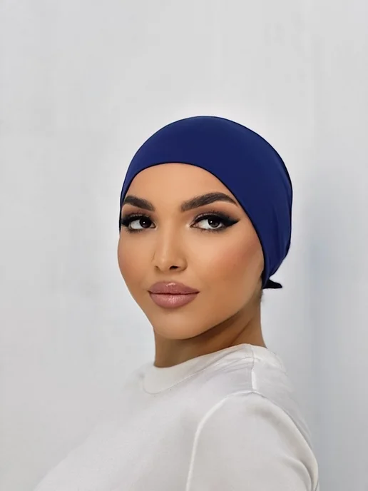 Ailin Fashion Хиджабы мусульманский Боне на завязках Прямой, синий, фото 2