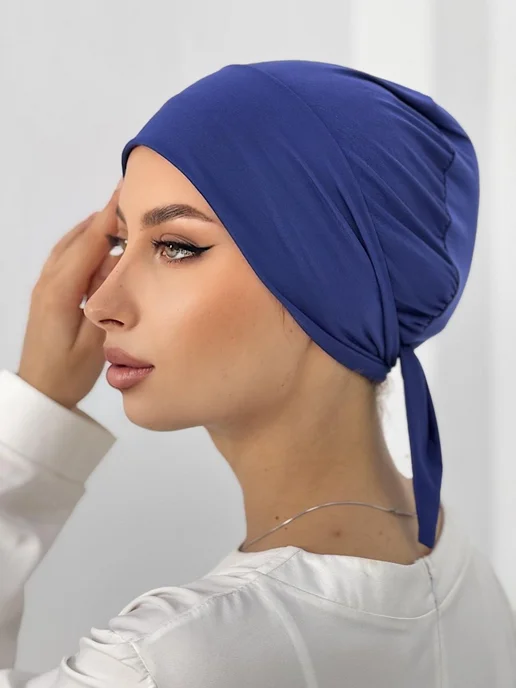 Ailin Fashion Хиджабы мусульманский Боне на завязках Прямой, синий, фото 4