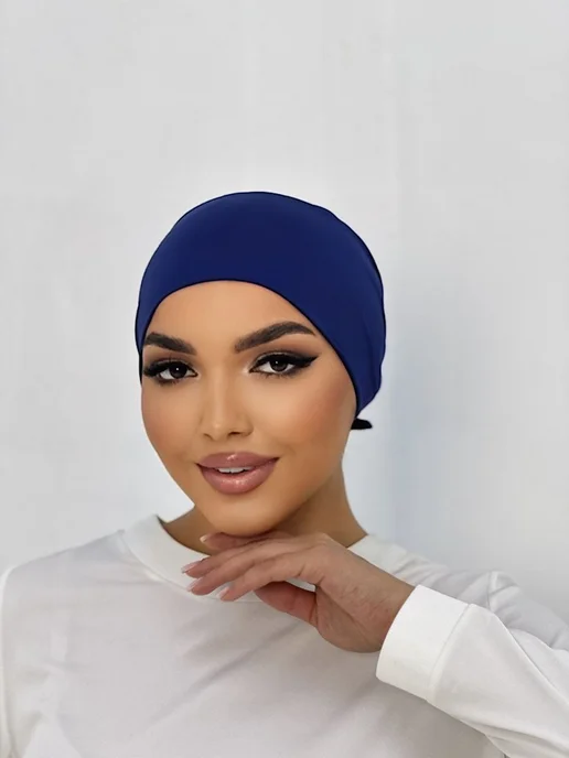 Ailin Fashion Хиджабы мусульманский Боне на завязках Прямой, синий, фото 5