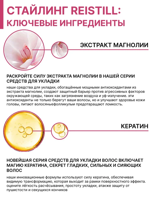 Reistill Лак для укладки волос средней фиксации с кератином, 250 мл, 250 мл, фото 3