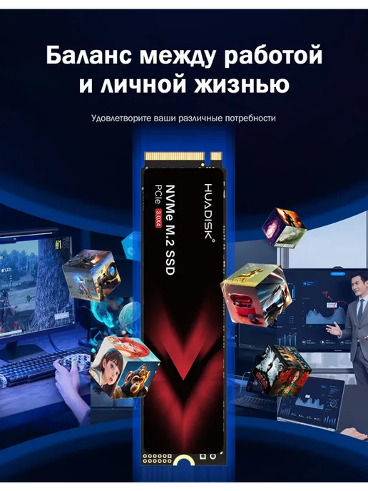 HUADISK SSD M2 NVMe 512 ГБ жесткий диск для компьютера и ноутбука, 512 ГБ, фото 8