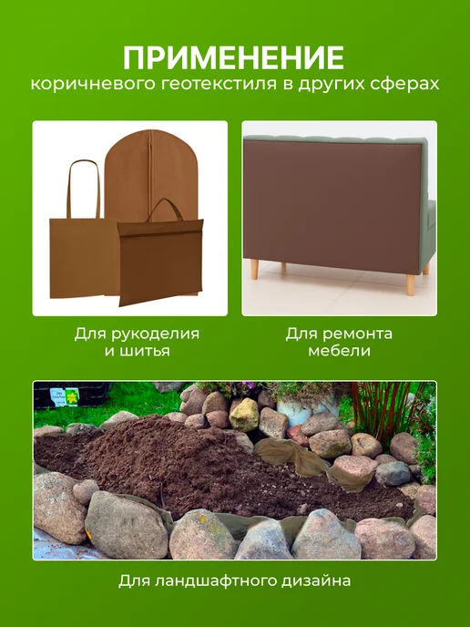 КРЕО Геотекстиль 100 1.6х5, от сорняков садовый, 1.6x5, фото 4