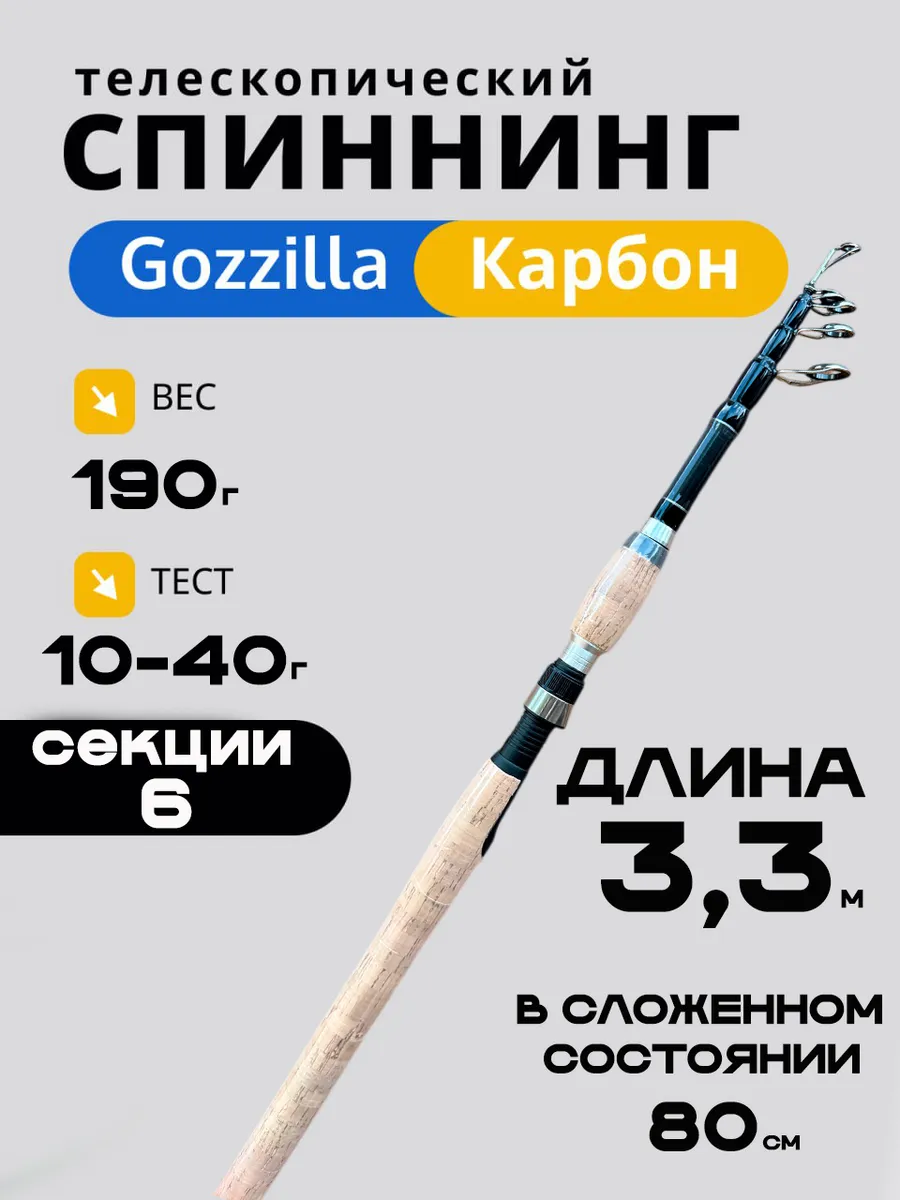 Спиннинг для рыбалки на щуку телескопический 3,3м.