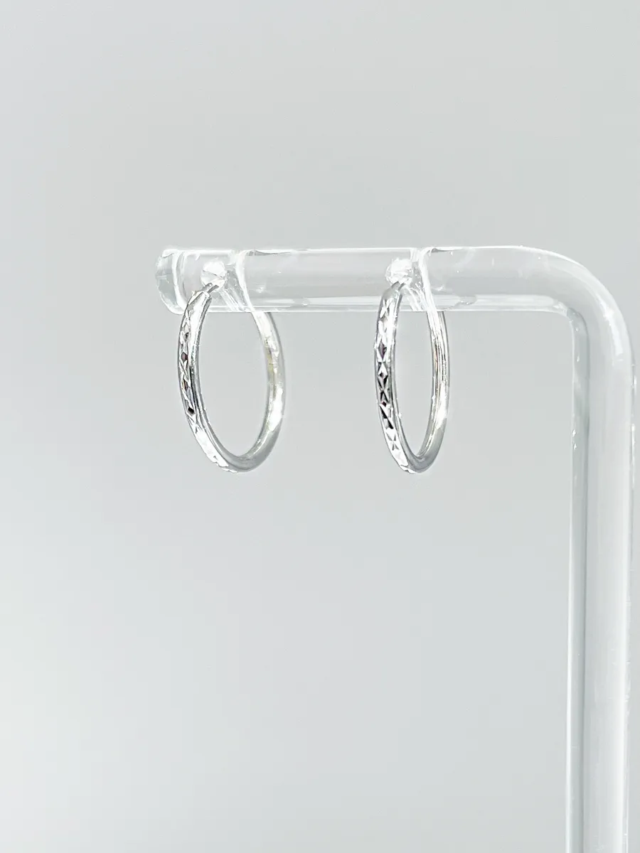 Серьги кольца серебряные 925 пробы
