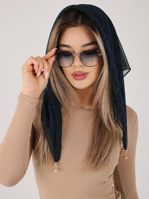 BELLYE_LEBEDA платок на магните летняя модная, синий, фото 5