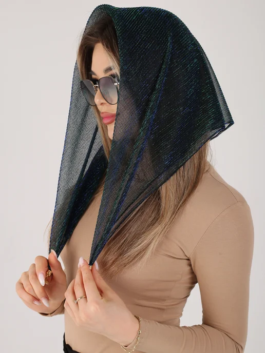 BELLYE_LEBEDA платок на магните летняя модная, синий, фото 6