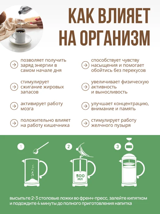 Tayga8 Кофе молотый T8 ERA BRAIN COFFEE Арабика 250 г, 250 г, фото 3