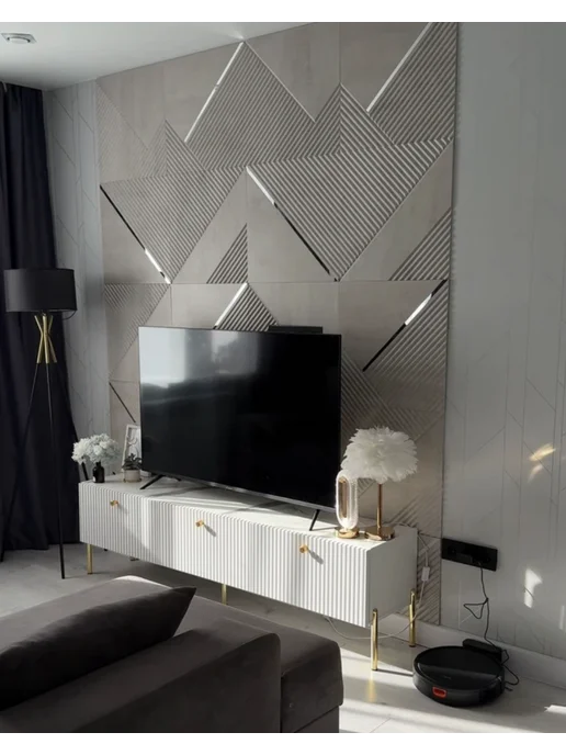 DanilovDecor Декоративные стеновые 3D панели МДФ, серый