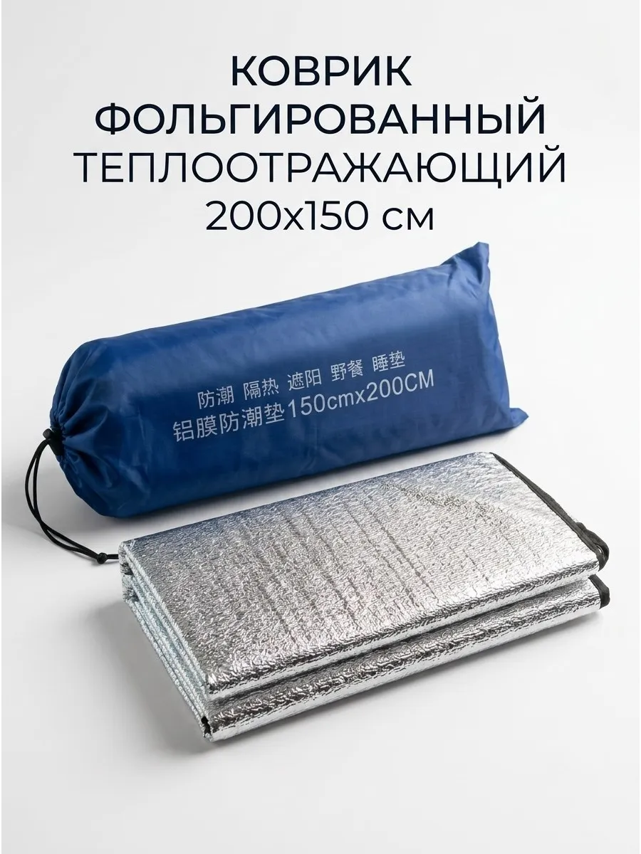 Коврик туристический фольгированный для палатки и автомобиля