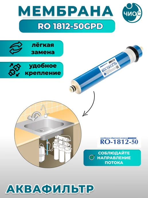 АкваФильтр Мембрана обратного осмоса RO 1812-50GPD, синий, фото 4