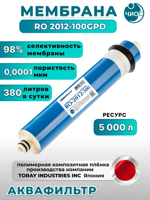 АкваФильтр Мембрана обратного осмоса RO 2012-100GPD, синий