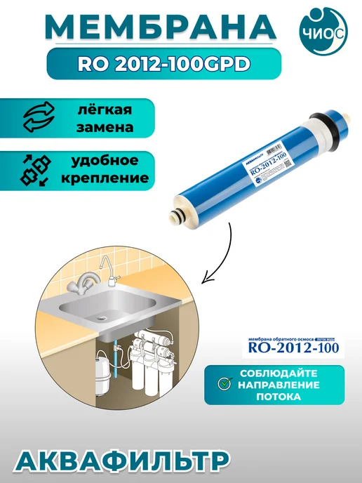 АкваФильтр Мембрана обратного осмоса RO 2012-100GPD, синий, фото 4