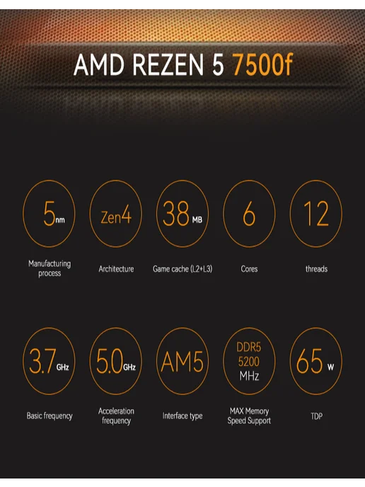 AMD Процессор Ryzen 5 7500F 100-000000597, вариант, фото 2