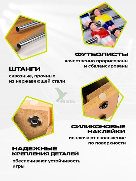 АртеЛогика Настольный футбол для детей, зеленый, фото 7