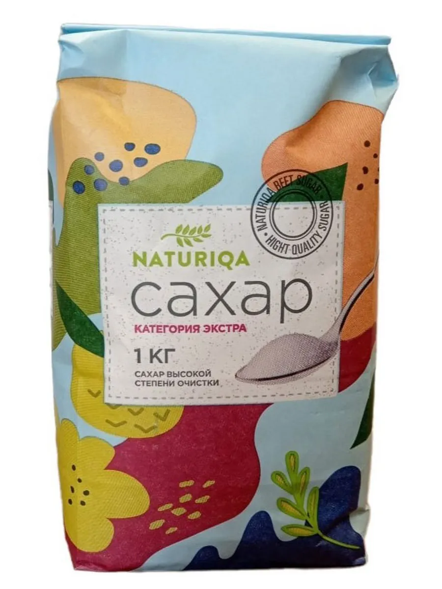 Сахар белый Naturiqa Flora кристаллический, 1 кг - x 1шт