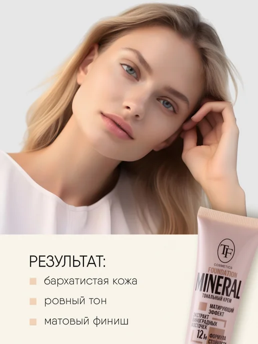 TF COSMETICS Тональный крем матовый, тон 51 Слоновая кость, бежевый, фото 5