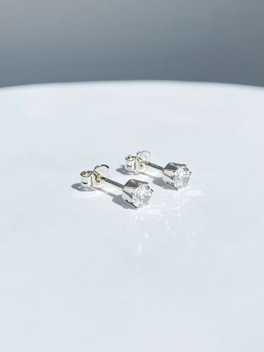 Серьги гвоздики (пусеты) серебряные 925 пробы