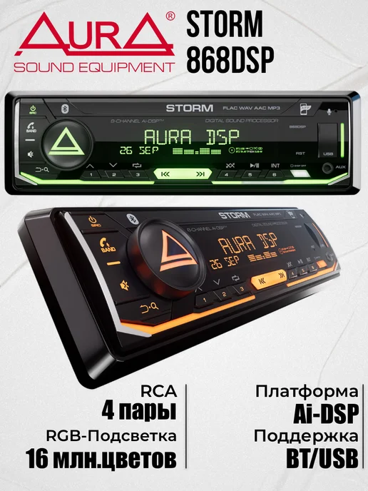 AurA Sound Equipment Автомагнитола Aura STORM-868DSP USB-ресивер, вариант, фото 8