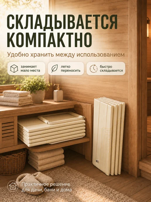 Купель для бани ванна складная, бежевый, фото 6