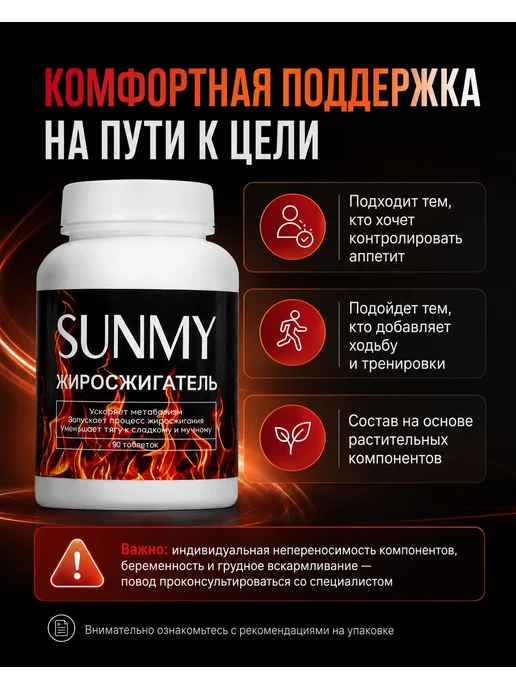 SunMy жиросжигатель Таблетки для похудения + гель антижир, вариант, фото 6