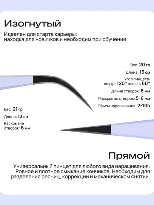 elShine Пинцет для наращивания ресниц Color L 7 мм, вариант, фото 6