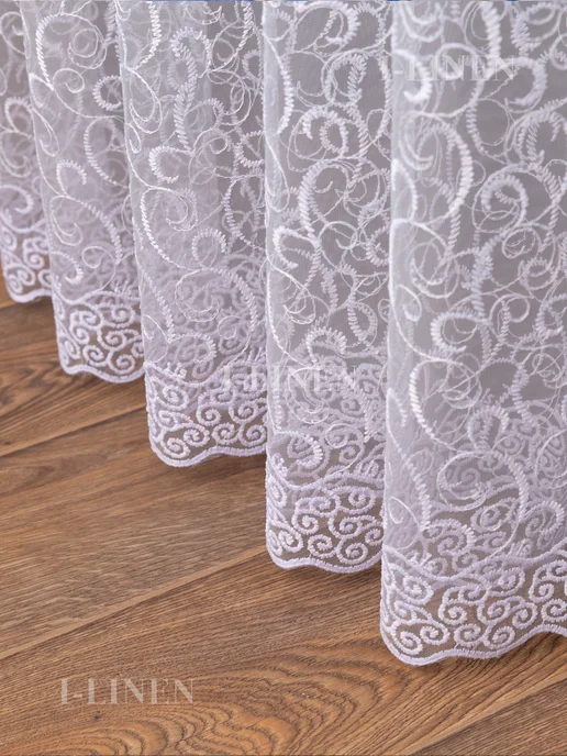 I-linen Тюль в спальню гостиную 200х250 белый длинный, 200x250, фото 4