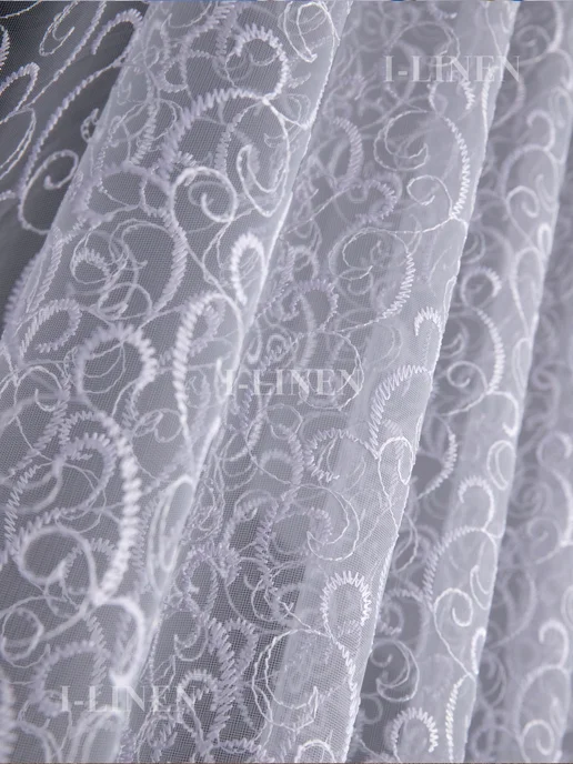 I-linen Тюль в спальню гостиную 200х250 белый длинный, 200x250, фото 5