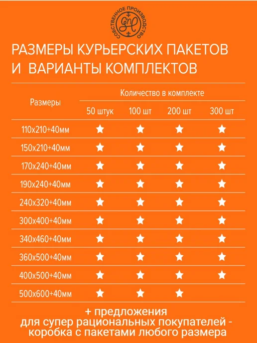 Мастер Пломб Курьерский пакет 360х500 мм 200 штук 50 мкм, вариант, фото 8