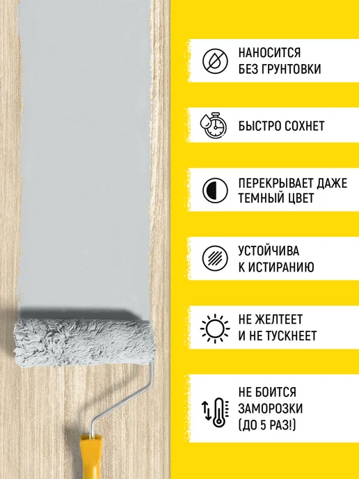 WALNUT Белая краска для мебели быстросохнущая, серый, фото 4