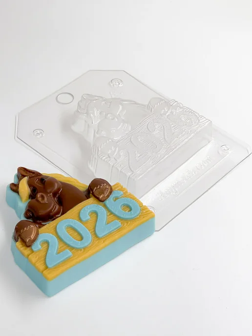 AnyMolds Лошадка с табличкой 2026 форма пластиковая для мыла, белый, фото 7