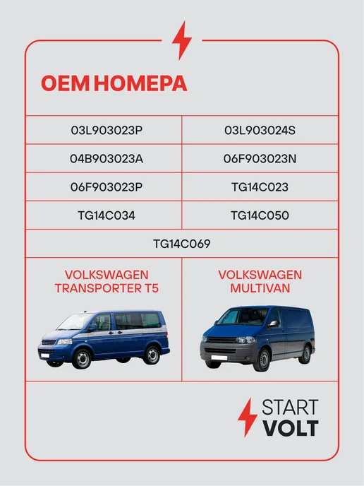 STARTVOLT Генератор для VAG Transporter T5 Amarok, вариант, фото 2