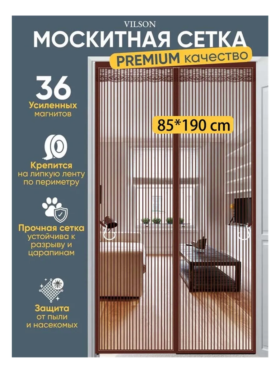Москитная сетка на дверь на магнитах,85*190cm1 шт.