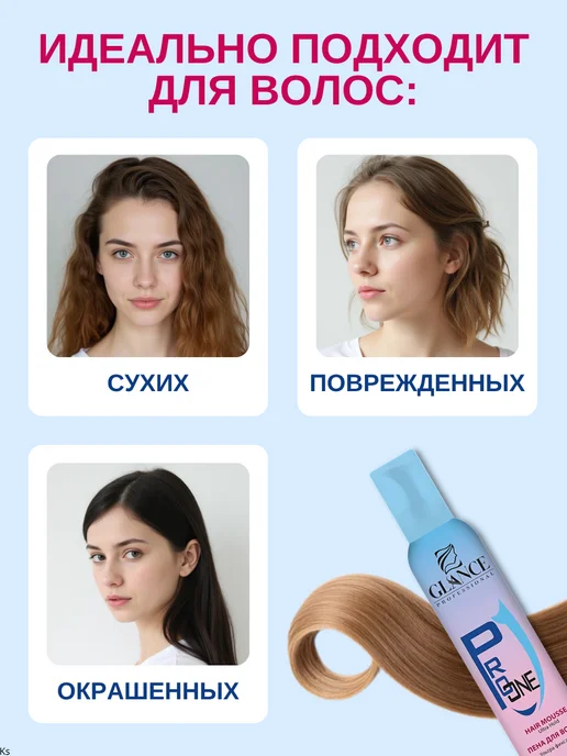 Glance Professional Мусс пенка для волос Ультрафиксация PRO ONE, 350 мл, фото 4