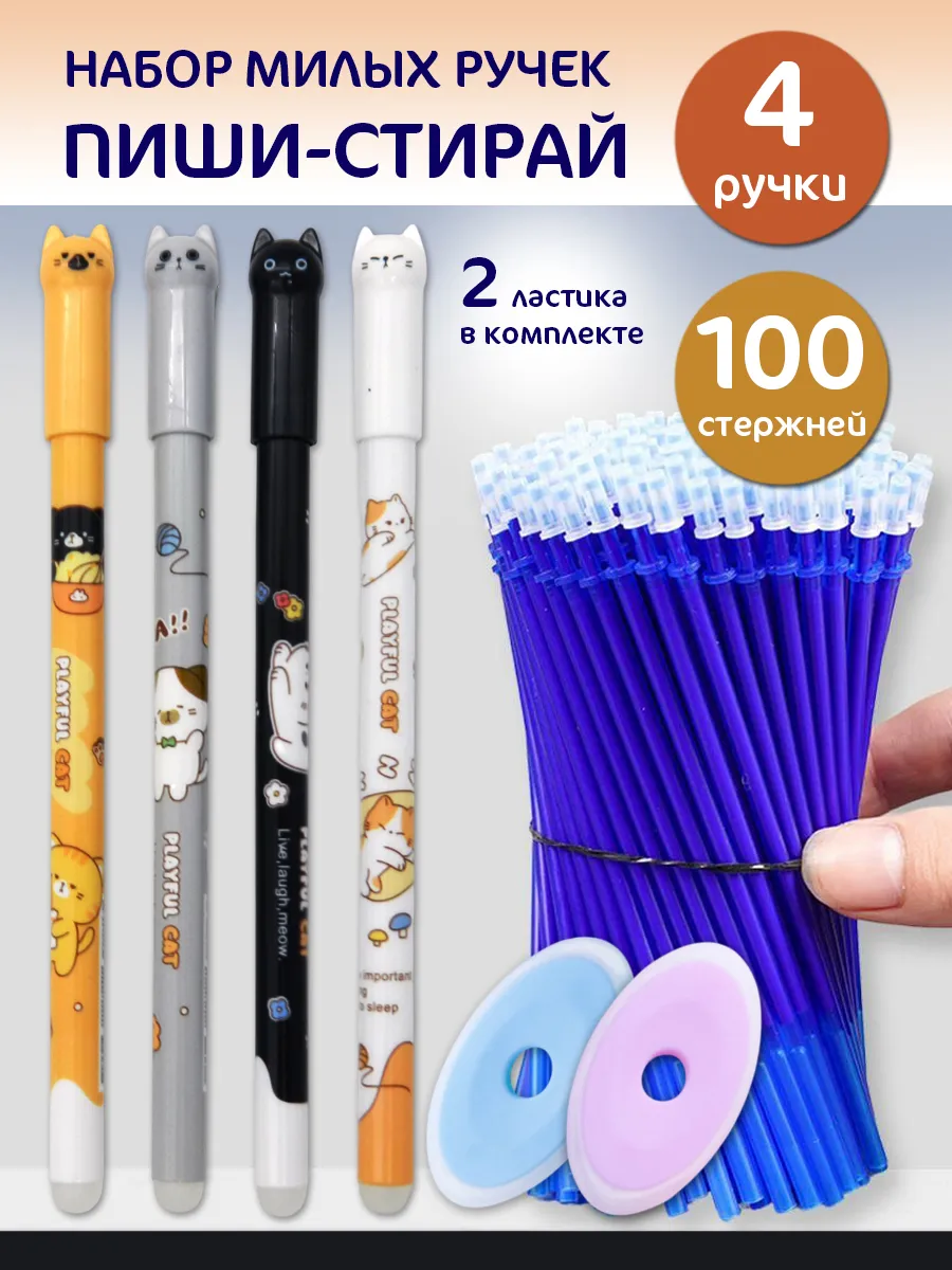 Набор ручек "Пиши-стирай" со стержнями