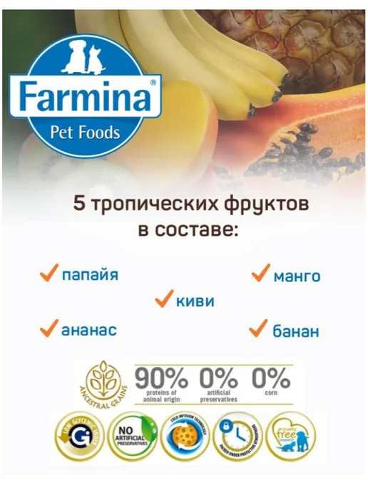 Сухой корм Farmina Фруктами для собак, мелкие, ягненок, 1,5 кг, фото 4