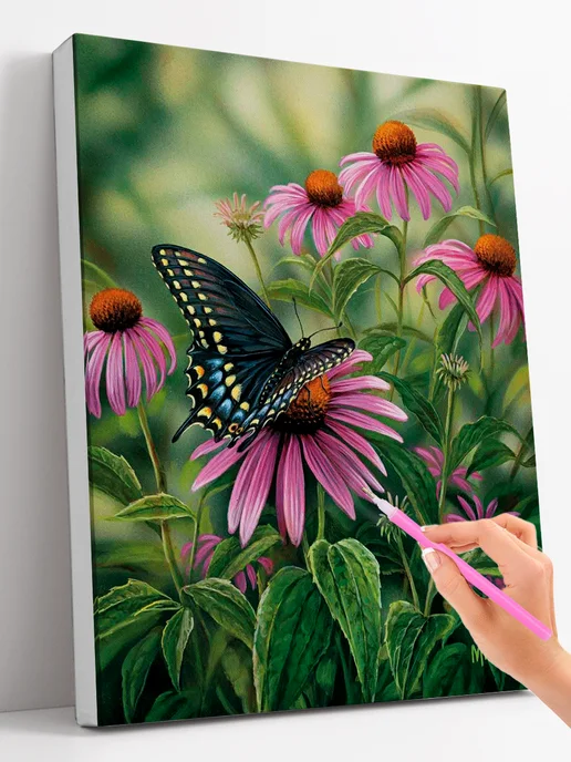 Paintboy Алмазная мозаика на подрамнике 40х50 "Бабочка", вариант