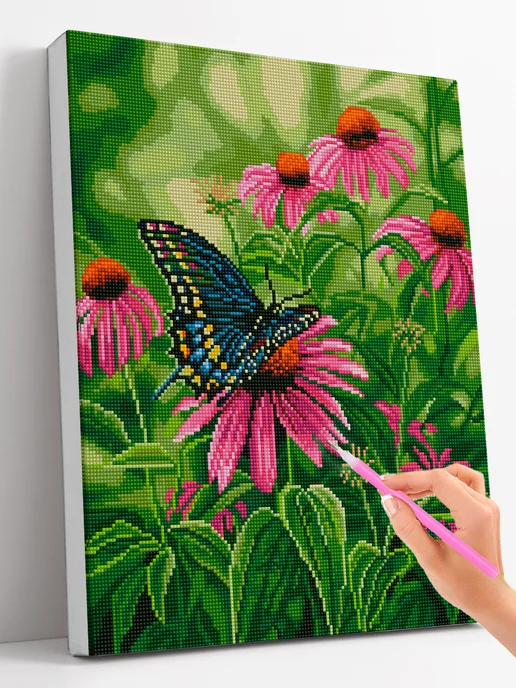 Paintboy Алмазная мозаика на подрамнике 40х50 "Бабочка", вариант, фото 3