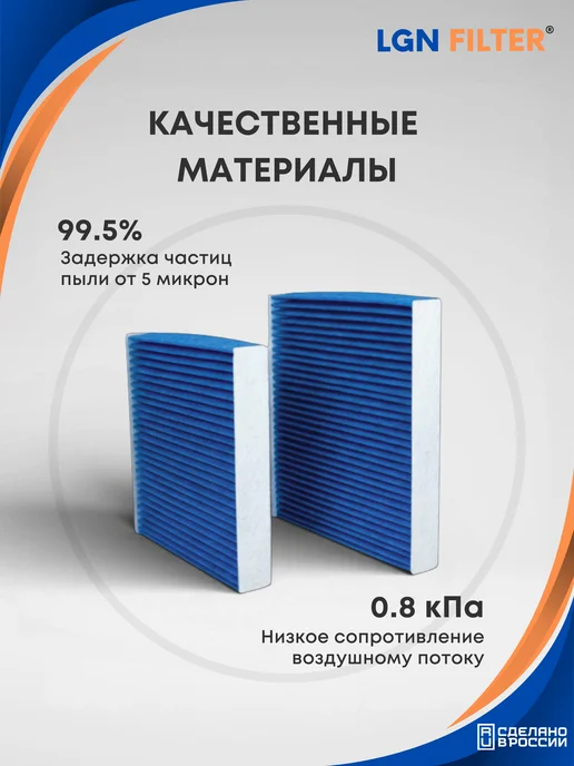 LGNFILTER Салонный фильтр антибактериальный Киа Рио 3, Хендай Солярис, вариант, фото 6