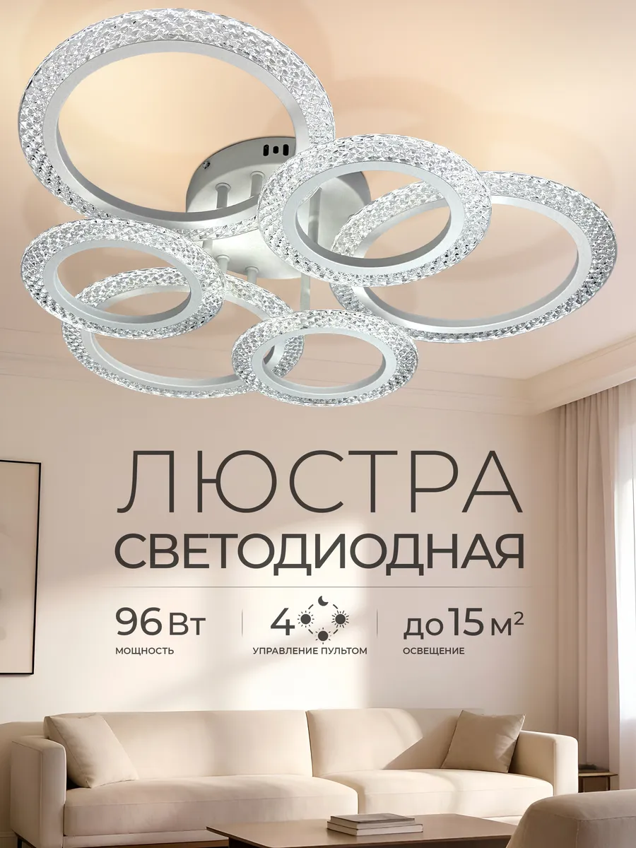 Люстра потолочная светодиодная на кухню, в зал