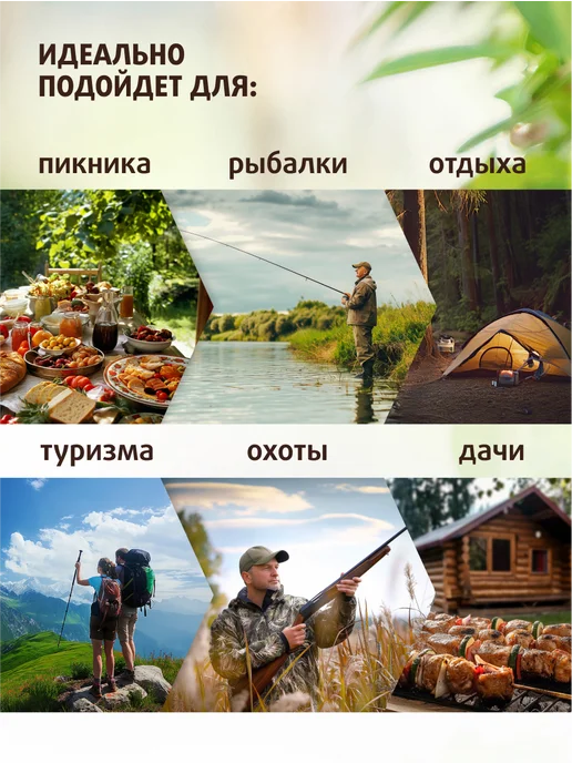 Пикник по-русски Набор посуды для пикника на 6 персон в сумке с чайником, зеленый, фото 4
