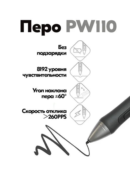 Графический планшет для рисования на компьютере Huion Inspiroy 2 L, 2 л, фото 6