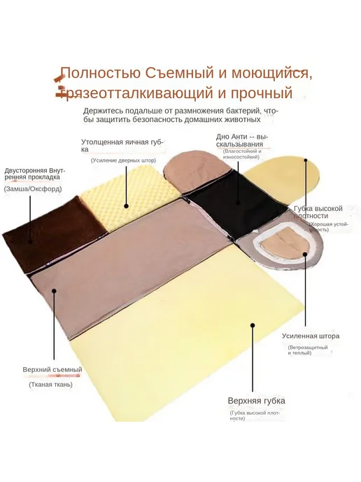 Дом для кошек и собак + дверная занавеска 45x37x32 Yilu (Кит…, вариант, фото 6