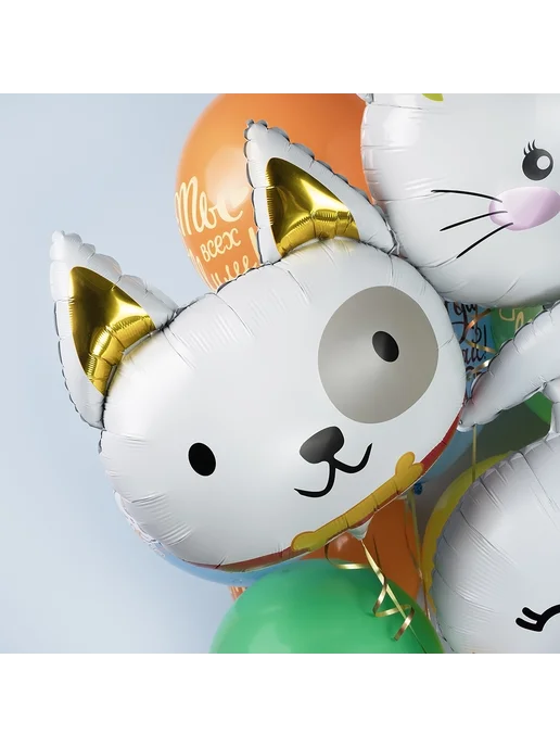 Wild Bubble Шар 23'' 58 см Фигура, Голова, Милый Щенок, Белый, белый, фото 4