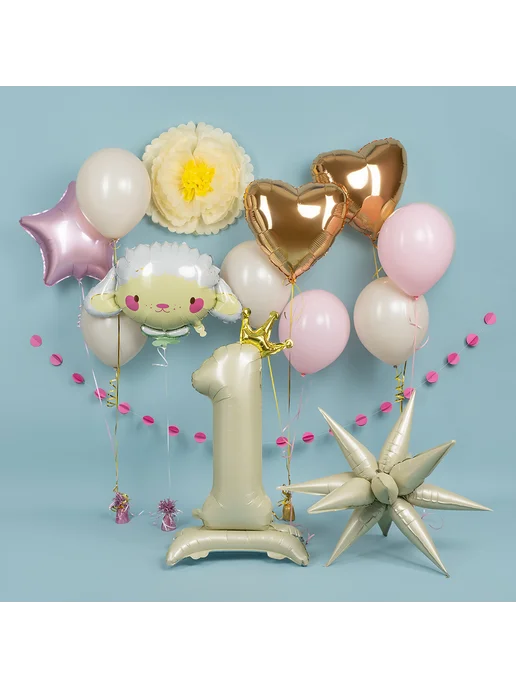 Wild Bubble Шар 3D 26'' 66 см Звезда, Составная, Белый песок, Сатин, белый, фото 2