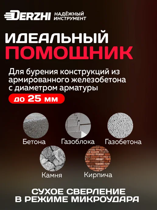 DERZHI Коронка алмазная PRO для сухого сверления 122 мм, 52, фото 2