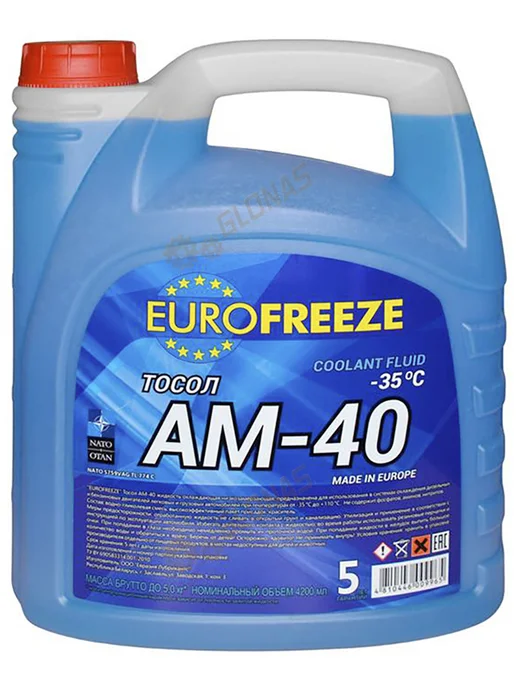 EUROFREEZE Тосол синий готовый еврофриз Antifreeze AM40 4.8кг, 4,8 кг, фото 2